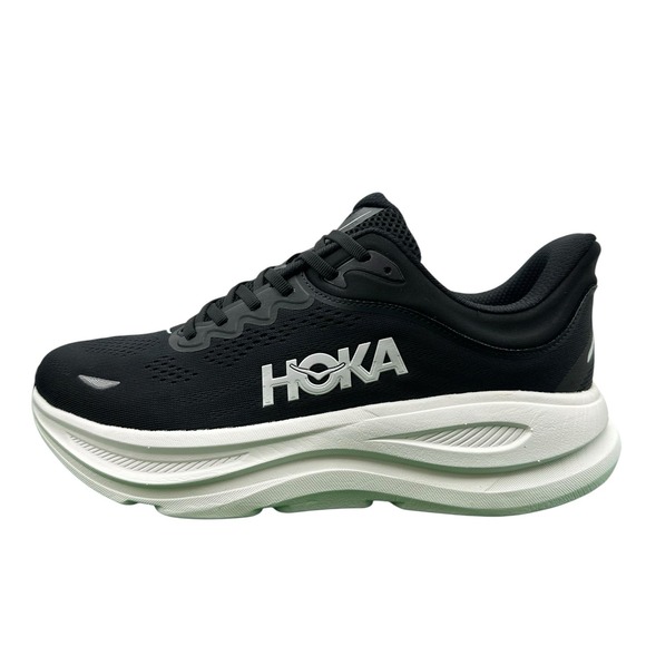 Men's 11 D Hoka One One Bondi 9‎ 1162012-BWHT Sneakers Black White Running Shoes